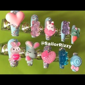 Handmade Kawaii inspired nail set